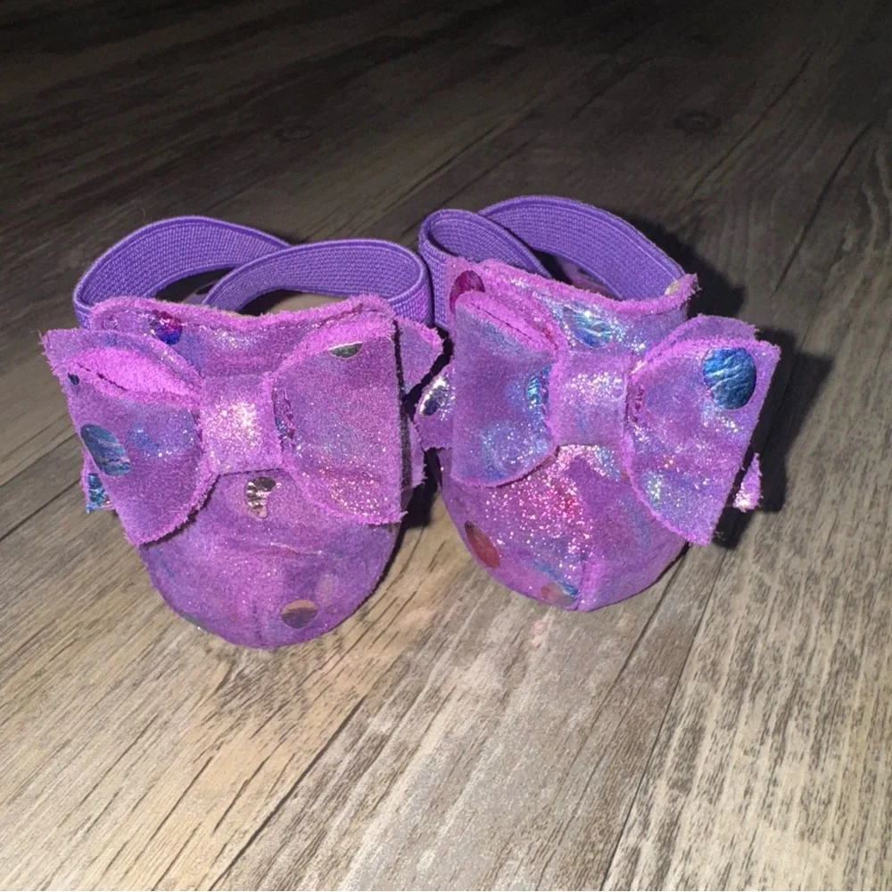 Monkey Feet Purple Sandals with Whimsical Embellishments